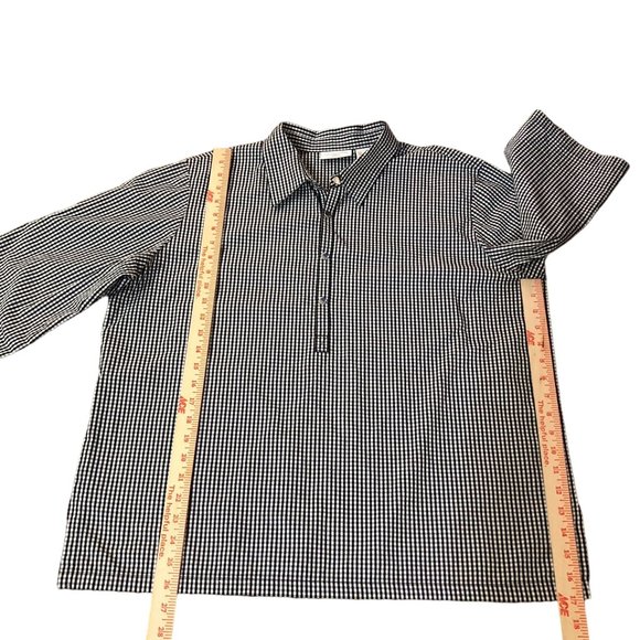 Liz Claiborne LizSport Blouse Womens XL Used Black White - Picture 12 of 16